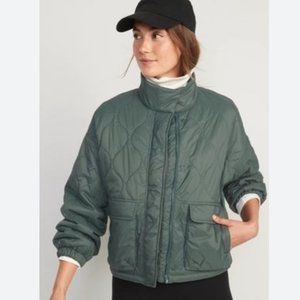 Packable Water Resistant Quilted Jacket Women's Old Navy Forest Green Tamalpais